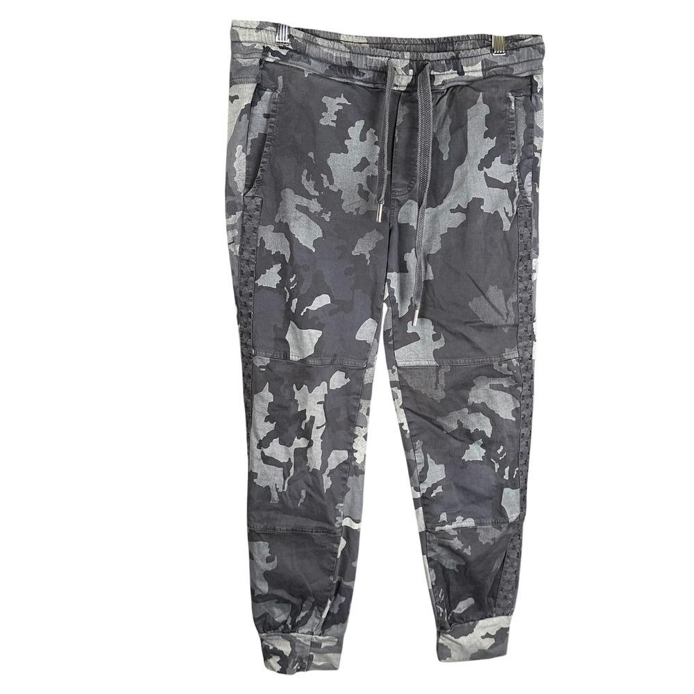 Funky Staff Mens Camo Joggers Grey Black Drawstring Elastic Waist Pants Size S
